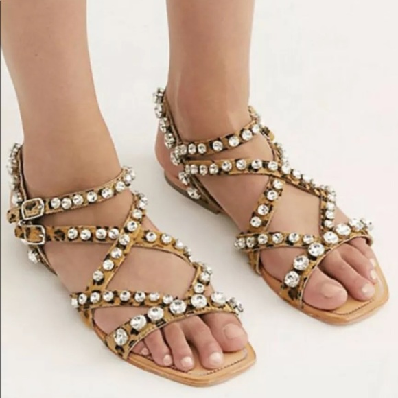 Jeffrey Campbell Leopard Sandal Clear Jewel 39 - Picture 3 of 7